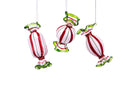 Red & Green Glass Candy Ornaments