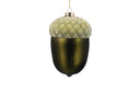 Green Acorn Ornament with Quilted Velvet Top