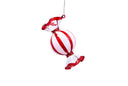 Hand-Painted Red & White Glass Candy Ornaments