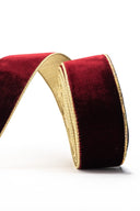 Deep Red Gold Edged Ribbon