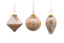Champagne Crackle Ornaments (Set of 3)