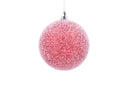 Red Snowed Plastic Ball Ornament