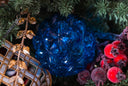 Blue Glass Textured Ornaments - Set of 2