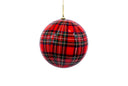 Red Plaid Ball Ornament