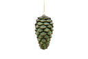 Frosted Green Pinecone Glass Ornament