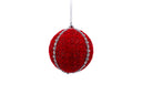 Diamond Yarn Ball Ornament - Red
