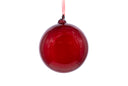 Transparent Red Blown Glass Round Ornament