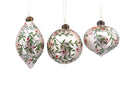 Holly Pattern Ornaments (Set of 3)