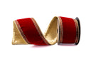 Red Velvet Ribbon w/ Crystal Jewel Trim