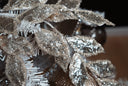 Metallic Glittered Laurel Leaf Spray