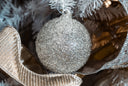 Silver Glittered Ornament
