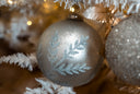 Silver Frosted Leaf Ornament