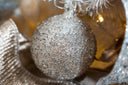 Silver Glittered Ornament
