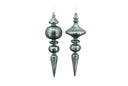 Blue Antique Mercury Glass Finials (Set of 2)