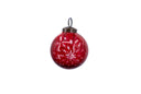 Large Red Glass Etched Ball Ornaments