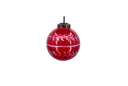 Large Red Glass Etched Ball Ornaments