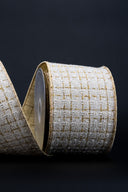 Gold & White Tweed Ribbon