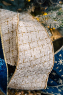 Gold & White Tweed Ribbon