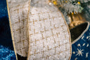 Gold & White Tweed Ribbon