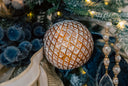 Gold & White Lattice Ornament