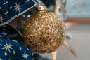 Glittered Gold & Clear Glass Ornament