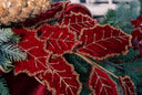 Red & Gold Velvet Leaf Pick