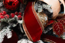 Red Velvet Ribbon w/ Crystal Jewel Trim