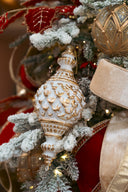 White Artichoke Finial Ornament