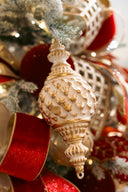 White Artichoke Finial Ornament