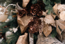 Glittered Brown Leaf Spray