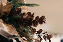 Glittered Brown Leaf Spray