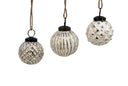 Mini Whitewashed Mercury Glass Round Ornaments (Set of 12)