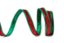 Red Velvet Ribbon with Green Trim