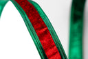 Red Velvet Ribbon with Green Trim