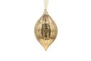 Gold Ribbed Mercury Glass Teardrop Ornament