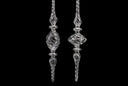 Swirled Clear Glass Finial Ornaments (Set of 2)