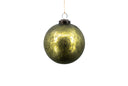 Olive Green Crackled Glass Ornament
