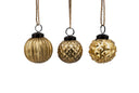 Mini Gold Mercury Glass Round Ornaments (Set of 12)
