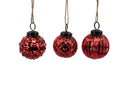 Mini Red Mercury Glass Round Ornaments (Set of 12)