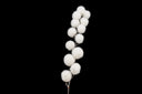 White Glittered Pompom Spray