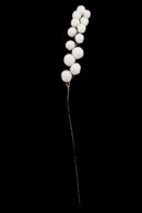 White Glittered Pompom Spray