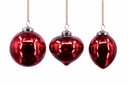 Red Shiny Mercury Glass Ornament Set