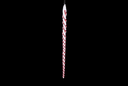 White & Red Spiral Glass Icicle Ornament