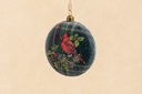 Frosted Plaid Cardinal Ornament