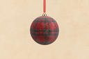 Frosted Red and Green Plaid Ornament