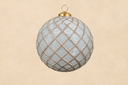 White & Gold Glitter Trellis Ornament