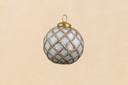 White & Gold Glitter Trellis Ornament