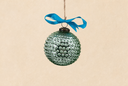 Vintage Green Round Hobnail Glass Ornament