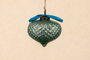 Vintage Green Round Hobnail Glass Ornament