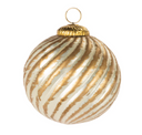 Brass & White Ribbed Glass Ornament